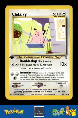 2000 Pokemon WotC Neo Genesis 30/111 Clefairy 1st Ed - Image 1