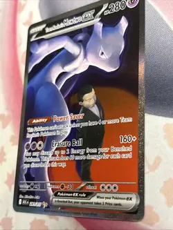 Team Rocket’s Mewtwo Ex 281/217 SIR Ascended Heroes Pokemon NM Clean! - Image 4