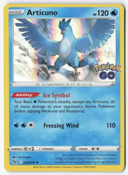 Articuno Holo Rare Pokemon GO 024/078 NM - Image 1