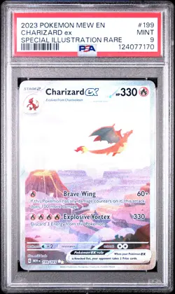 2023 POKEMON MEW EN-151 SPECIAL ILLUSTRATION RARE #199 CHARIZARD EX PSA 9 - Image 1
