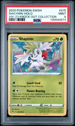 2020 POKEMON SWORD & SHIELD VIVID VOLTAGE #015 SHAYMIN-HOLO PSA 9 - Image 1