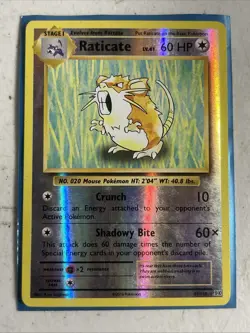 Pokemon - Raticate - 67/108 - Rare - Reverse Holo - XY - Evolutions - NM - Image 1