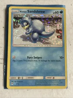 Damaged, English Pokemon Holo Alolan Sandshrew - 4/12 - McDonald's Promo 2019 Mc - Image 1