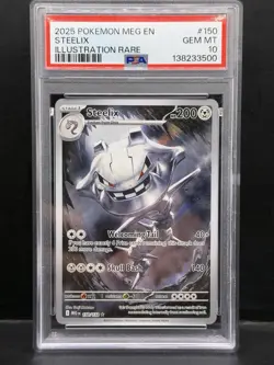 2025 Pokemon Mega Evolution Steelix #150/132 PSA 10 - Image 1