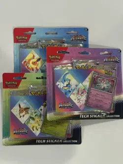 Pokemon TCG Prismatic Evolutions Tech Sticker Collection Set Lot Of 3 Sealed New - Image 1