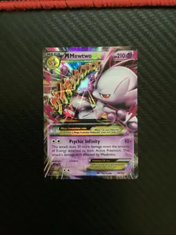 ULTRA RARE Mega M Mewtwo EX 64/162 XY Breakthrough Pokemon TCG Holo Foil - MP - Image 1