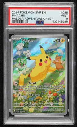 Pikachu Holo Pokemon Scarlet & Violet Black Star Promo PSA 9 - Image 1