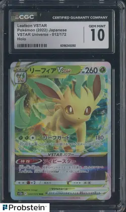 2022 Pokemon Japanese VSTAR Universe 012/172 Leafeon V Holo CGC 10 - Image 1