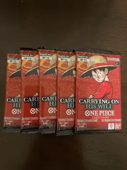 One Piece Carrying On His Will OP-13 Five 5 Booster Packs Lot English E - Image 1