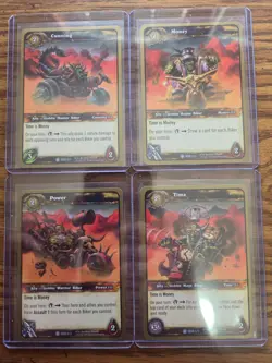 WoW TCG Goblin Bikers Promo - 1 Set of 4 Bikers - Time, Money, Power & Cunning - Image 1