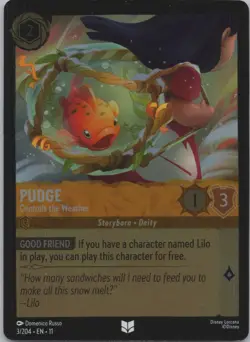 Disney Lorcana Winterspell (11) COLD FOIL #3 Pudge - Controls the Weather - Image 1
