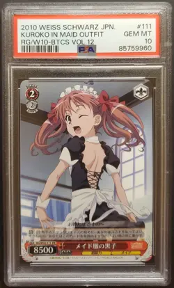PSA 10 Weiss Schwarz Toaru Index Science Railgun RG/W10-111PR Kuroko Maid Outfit - Image 1