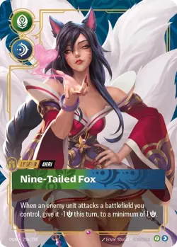 AHRI - NINE-TAILED FOX 255/298 ORIGINS RIFTBOUND (LEGEND RARE, NM) - Image 1