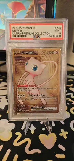 PSA 9 METAL Mew ex Full Art Ultra Rare 151 UPC Promo Pokemon Card SVP 205/165 - Image 1