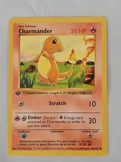 1st Edition Charmander First Edition 1999 Pokemon Base Set Card #46/102 - Image 1