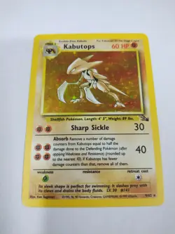 Kabutops Holo 9/62 Rare Fossil Unlimited Pokemon Card WOTC 1999 Vintage NM - Image 1