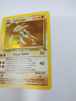 Kabutops Holo 9/62 Rare Fossil Unlimited Pokemon Card WOTC 1999 Vintage NM - Image 3