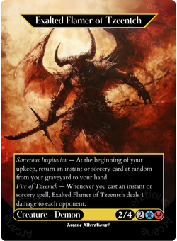 Exalted Flamer of Tzeentch - Full Art Altered Art Custom Proxy Cards - Image 1