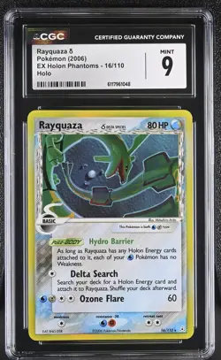 CGC 9 MINT Rayquaza 2006 EX Holon Phantoms 16/110 Holo Pokemon Card - Image 1