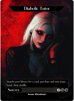 Diabolic Tutor - Full Art Altered Art Custom Proxy Cards - Image 1