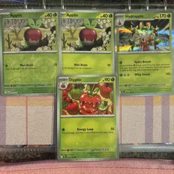 applin 016 + dipplin 017 + hydrapple 018 destined rivals set 4 cards - Image 1