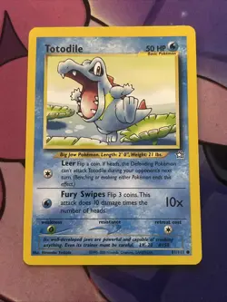 Pokemon TCG Totodile Neo Genesis 81/111 Unlimited Common Card WOTC - Image 1