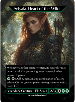 Selvala, Heart of the Wilds - Full Art Altered Art Custom Proxy Cards - Image 1