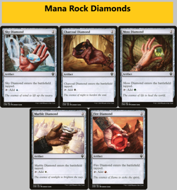 MTG Mana Rocks Diamond - Sky Moss Marble Fire - Set of 5 DIAMONDS - Commander NM - Image 1