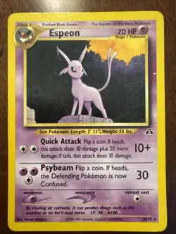 Espeon 20/75 Neo Discovery Unlimited English Pokemon - LP/NM - Image 1