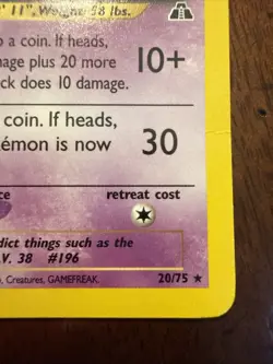Espeon 20/75 Neo Discovery Unlimited English Pokemon - LP/NM - Image 4