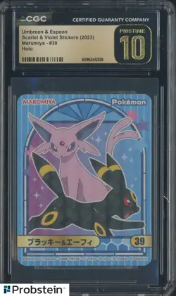 2023 Pokemon S&V Sticker Marumiya #39 Umbreon & Espeon Holo CGC 10 PRISTINE - Image 1