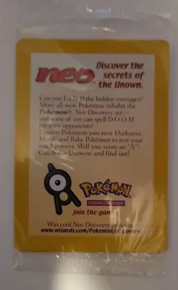 Pokemon Entei Movie Promo #34 WOTC Black Star Neo Discovery Sealed - Image 1