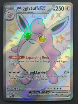 Wigglytuff ex 222/091 Shiny Ultra Rare Paldean Fates Pokemon TCG - Image 1