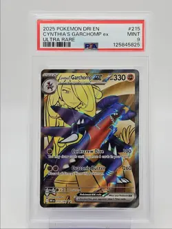 CYNTHIA'S GARCHOMP EX 2025 POKEMON DESTINED RIVALS ULTRA RARE 215 PSA 9 Q0004 - Image 1