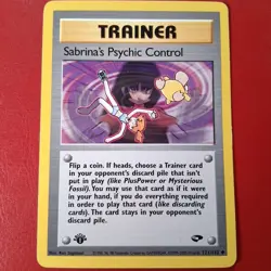 Sabrina's Psychic Control 121/132 Gym Challenge Regular First Edition Pokemon LP - Image 1