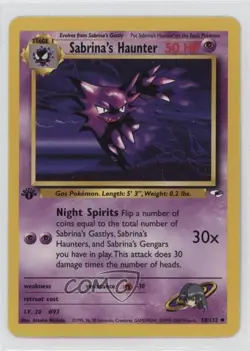 Sabrina's Haunter 1st Ed. Pokemon Gym Heroes #58 2000 - Image 1