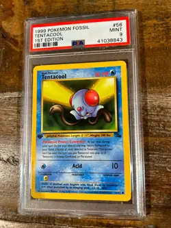 Pokemon 1999 Fossil 1ST Edition TENTACOOL #56 PSA 9 Mint RARE - Image 1