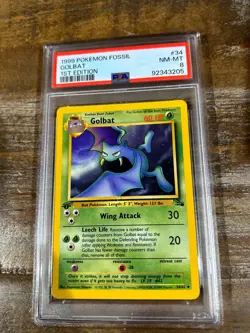 Pokemon 1999 Fossil GOLBAT 1st Edition #34 PSA 8 RARE - Image 1