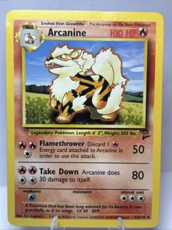 Pokemon TCG Arcanine Base Set 2 33/130 Regular Unlimited Uncommon - Image 1