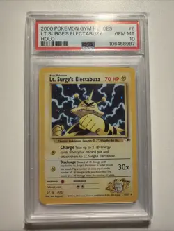 2000 Pokemon Gym Heroes Lt. Surge’s Electabuzz Holo PSA 10 GEM MT - Image 4