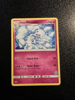 Pokemon Alolan Ninetales Holo Rare Card SM128 Sun & Moon Black Star Promo - Image 1