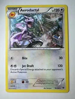Pokemon Aerodactyl 76/124 XY Fates Collide Rare Card LP - Image 1