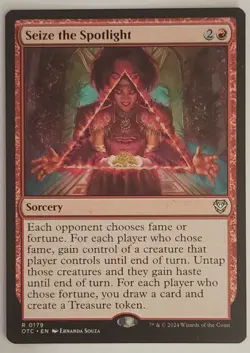 Seize the Spotlight MTG OTC 179 Rare NM Card Draw Treasure - Image 1