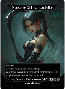 Massacre Girl, Known Killer - Full Art Altered Art Custom Proxy Cards - Image 1