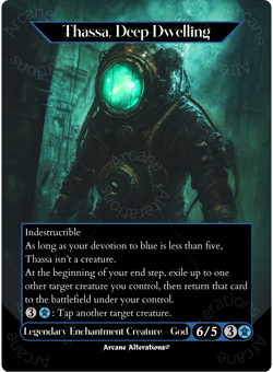 Thassa, Deep-Dwelling- Full Art Altered Art Custom Proxy Cards - Image 1