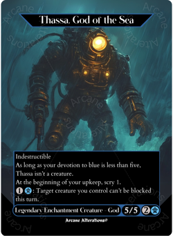 Thassa, God of the Sea - Full Art Altered Art Custom Proxy Cards - Image 1