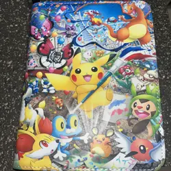Pikachu Pokemon Trading Card Binder Holder Case Album Sheets TCG Cards Slot - Image 1