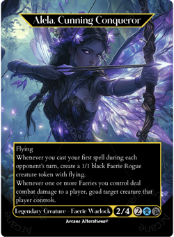 Alela, Cunning Conqueror - Full Art Altered Art Custom Proxy Cards - Image 1