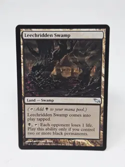MTG Leechridden Swamp, Shadowmoor, LP, English - Image 1