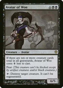 Avatar of Woe Archenemy NM Black Rare MAGIC THE GATHERING MTG - Image 1